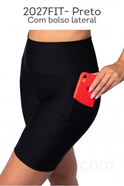 Shorts fitness com bolso lateral e cintura alta 2027FITGP